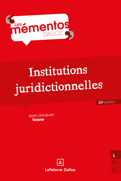Image de Institutions juridictionnelles. 20e éd.