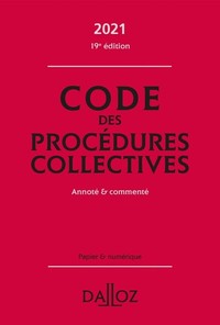 Image de Code des procédures collectives 2021, annoté & commenté