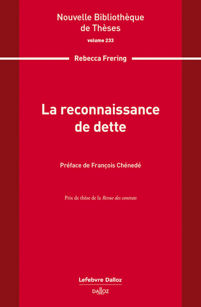 Picture of La reconnaissance de dette. Volume 233