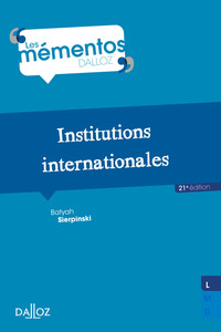 Image de Institutions internationales. 21e éd.