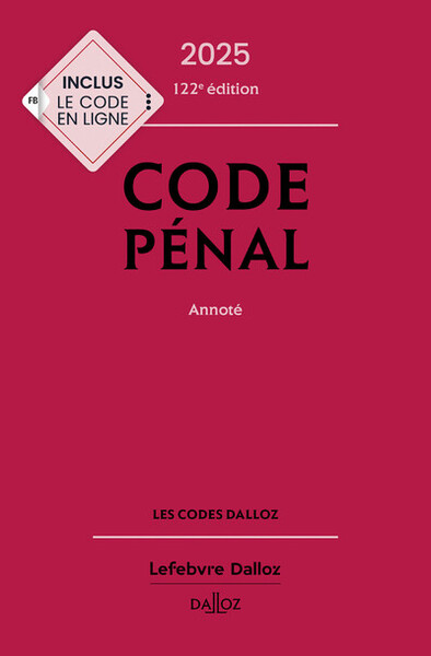 Image de Code pénal 2025, annoté. 122e éd.
