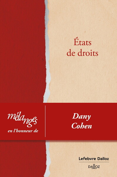 Picture of Mélanges en l'honneur de Dany Cohen - Etats de droits