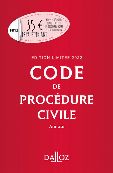Image de Code de procédure civile 2022 annoté - Édition limitée