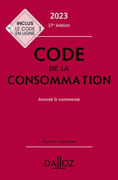 Picture of Code de la consommation 2023 27ed - Annoté et commenté