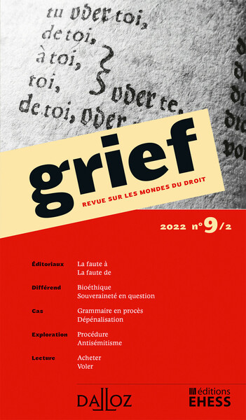 Picture of Grief, revue sur les mondes du droit n°9/2