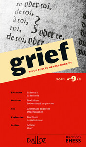 Picture of Grief, revue sur les mondes du droit n°9/2
