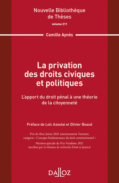 Picture of La privation des droits civiques et politiques - Volume 211