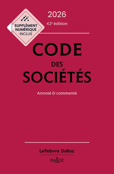 Image de Code des sociétés 2026, annoté et commenté. 42e éd.