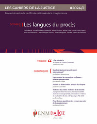 Picture of Les Cahiers de la justice 2/2024. Les langues du procès