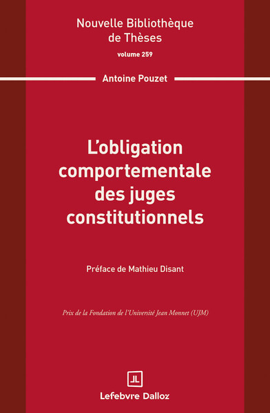 Picture of L'obligation comportementale des juges constitutionnels. Volume 259