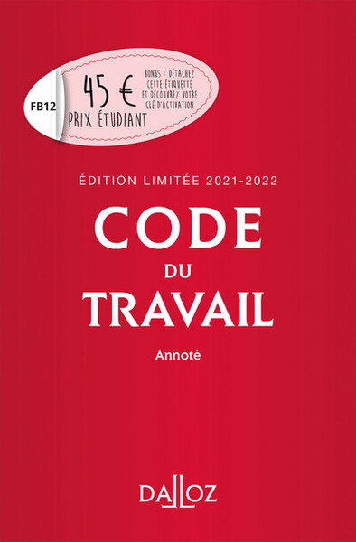 Picture of Code du travail annoté, Édition limitée 2021-2022