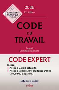 Image de Code Dalloz expert travail 2025. 89e éd.