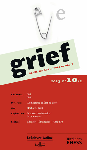 Picture of Grief, revue sur les mondes du droit n° 10/2