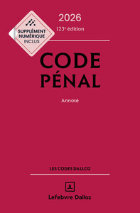 Picture of Code pénal 2026, annoté. 123e éd.