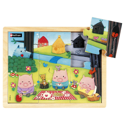 Picture of Puzzle bois 3 petits cochons 6 pièces
