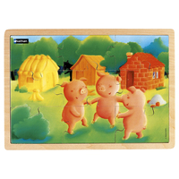 Picture of Puzzle bois 3 petits cochons 9 pièces