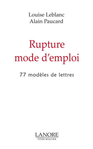 Picture of Rupture mode d'emploi - 77 modèles de lettres