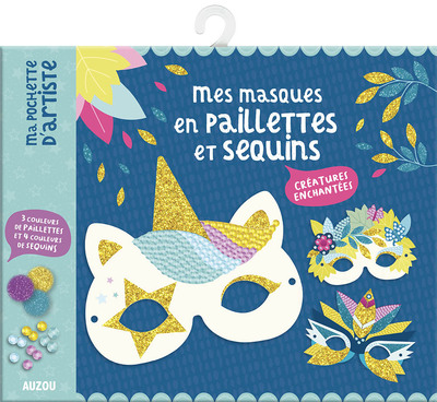 Image de MA POCHETTE D'ARTISTE - MES MASQUES EN PAILLETTES ET SEQUINS - CRÉATURES ENCHANTÉES