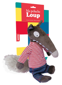 Image de Ma peluche Loup habillée - Marinière et jean