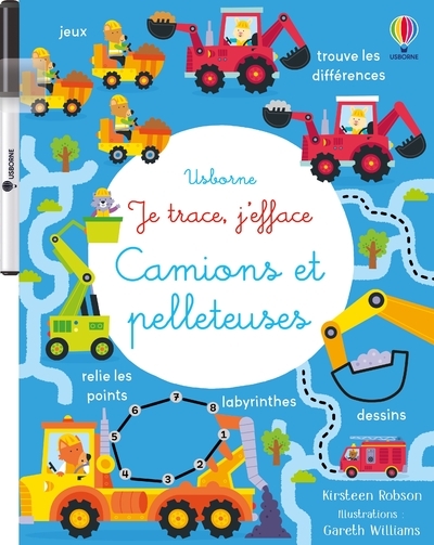 Picture of Camions et pelleteuses - Je trace, j'efface - Dès 3 ans