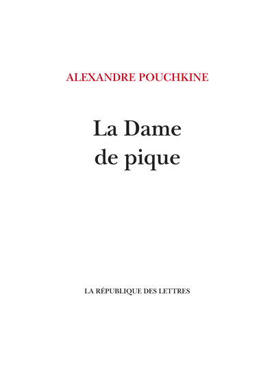 Picture of La Dame de pique