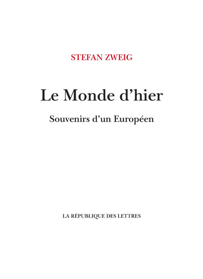 Picture of Le Monde d'hier