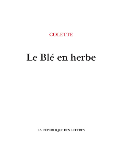 Image de Le Blé en herbe