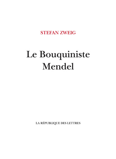 Picture of Le bouquiniste Mendel