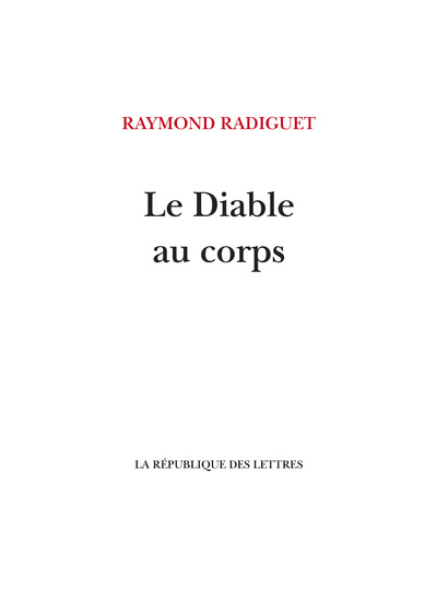 Picture of Le Diable au corps