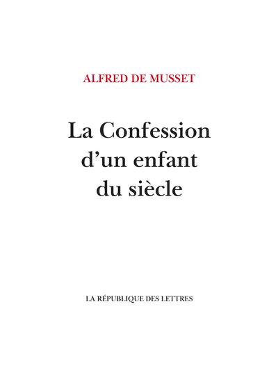 Image de La Confession d'un enfant du siècle