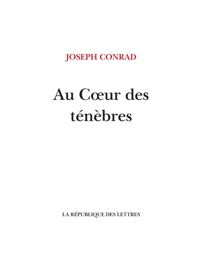Picture of Au Cœur des ténèbres
