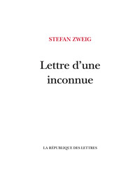 Picture of Lettre d'une inconnue