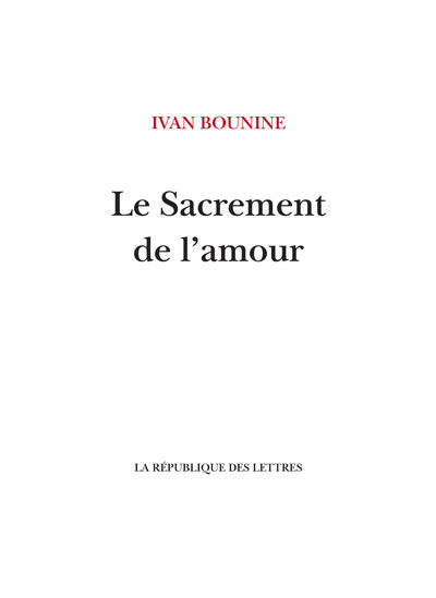 Picture of Le Sacrement de l'amour