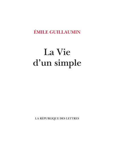 Image de La Vie d'un simple