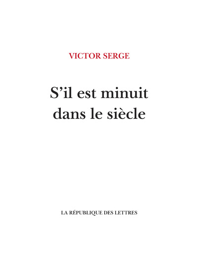 Picture of S'il est minuit dans le siècle