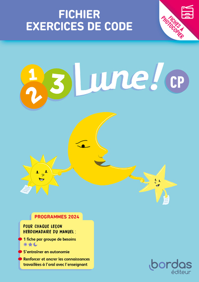 Picture of 1, 2, 3, lune - méthode de lecture CP - 2024 - Fichier à photocopier - Exercices de code