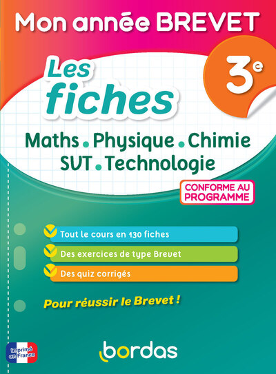 Picture of Mon année BREVET Les fiches Maths Physique Chimie SVT Technologie 3e