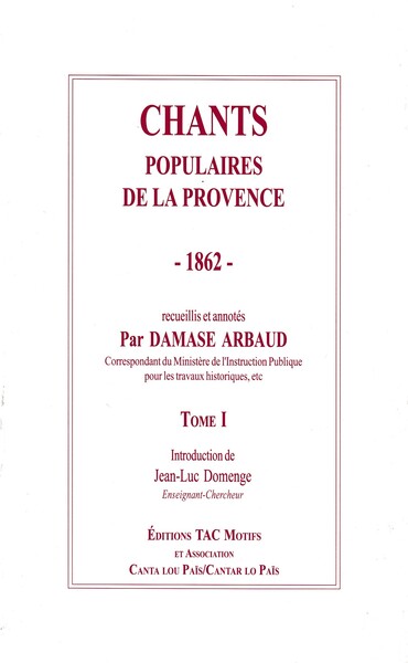 Picture of CHANTS POPULAIRES DE LA PROVENCE - 1862
