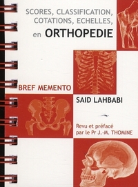 Picture of BREF MEMENTO. SCORES CLASSIFICATION COTATIONS ECHELLES EN ORTHOPEDIE