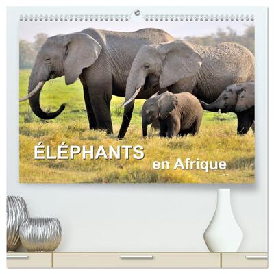 Picture of Éléphants en Afrique  (Calendrier mural 2026 DIN A2 vertical) calendrier de bureau