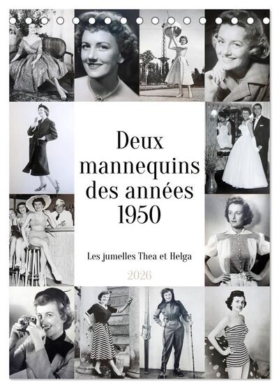 Picture of Deux mannequins des années 1950 - Les jumelles Thea et Helga (Calendrier de bureau 2026 DIN A5 horizontal), CALVENDO calendrier mensuel