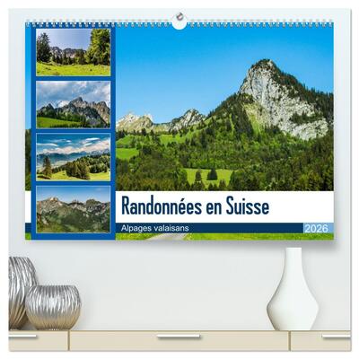 Picture of Randonnées en Suisse alpages valaisans  (Calendrier mural 2026 DIN A2 vertical) calendrier de bureau