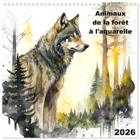 Picture of Animaux de la forêt à l'aquarelle (Calendrier mural carré 2026 30x30 cm) Calendrier double avec une page pour vos prises de notes