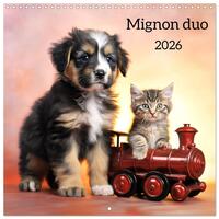 Image de Mignon duo (Calendrier mural carré 2026 30x30 cm) Calendrier double avec une page pour vos prises de notes