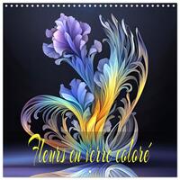 Image de Fleurs en verre coloré (Calendrier mural carré 2026 30x30 cm) Calendrier double avec une page pour vos prises de notes