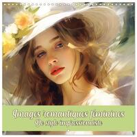 Image de Images romantiques féminines de style impressionniste (Calendrier mural carré 2026 30x30 cm) Calendrier double avec une page pour vos prises de notes