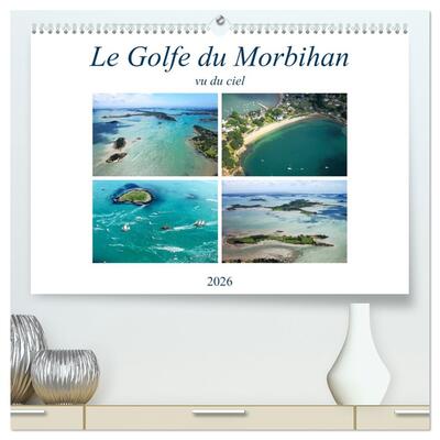Picture of Le Golfe du Morbihan vu du ciel  (Calendrier mural 2026 DIN A2 vertical) calendrier de bureau