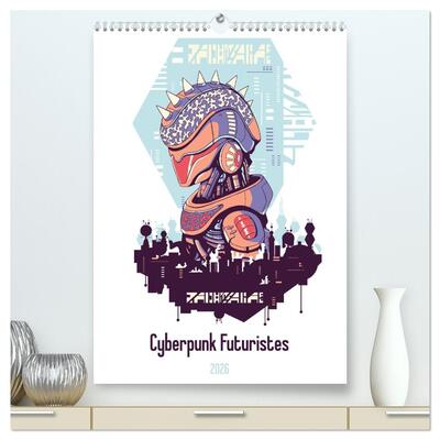 Image de Cyberpunk Futuristes  (Calendrier mural 2026 DIN A2 horizontal) calendrier de bureau