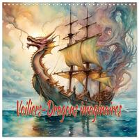 Image de Voiliers-Dragons imaginaires (Calendrier mural carré 2026 30x30 cm) Calendrier double avec une page pour vos prises de notes
