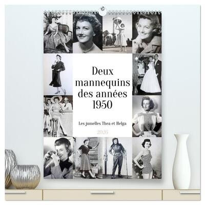 Image de Deux mannequins des années 1950 - Les jumelles Thea et Helga  (Calendrier mural 2026 DIN A2 horizontal) calendrier de bureau
